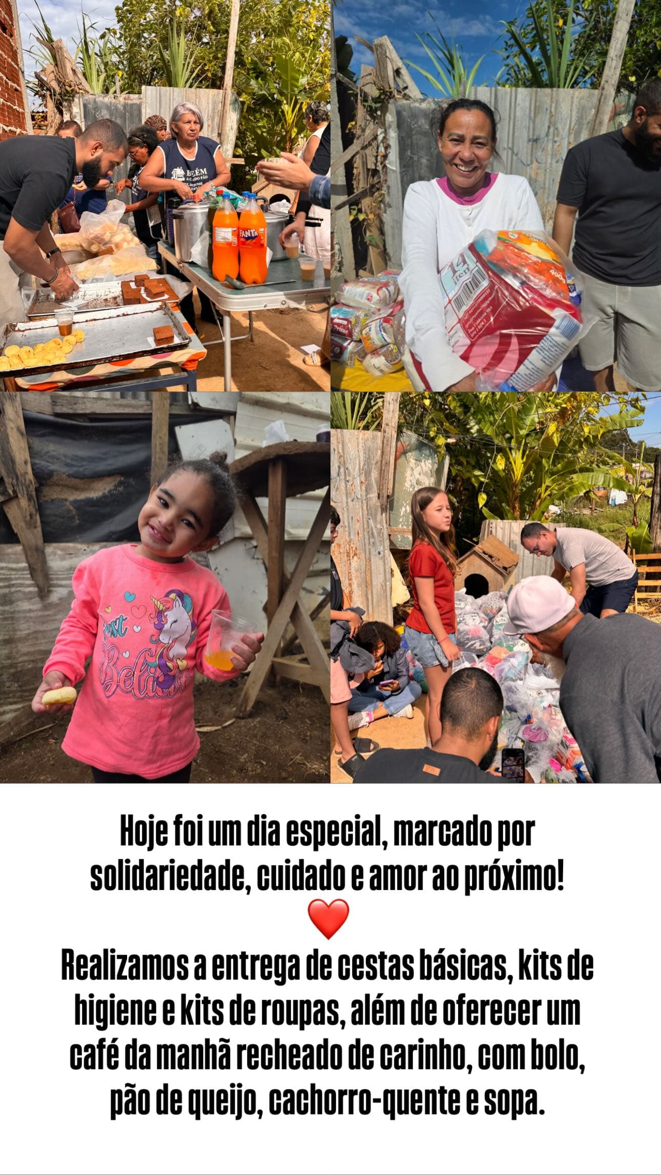 Story com divulgação das ações da Belém Casa do Pão